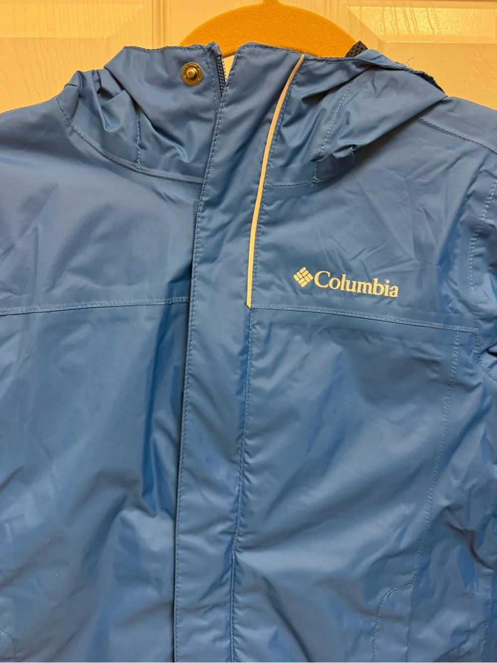 NWT Columbia Youth Bright Blue Hooded Raincoat
